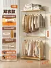 Armario de Esquina en Forma de L, Estante de Vestidor Estilo Madera Natural, Perchero Abierto para Ropa de Dormitorio, Estante de Almacenamiento de Esquina de Pie