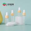 Frasco gotero de esencia de 5 ml a 20 ml con aro de madera con transferencia de agua, ideal para cosméticos de viaje.