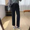 ¡Te hace ver más alto! Jeans rectos de tiro alto con elasticidad en cuatro direcciones para adelgazar para mujer, pantalones de otoño, pantalones baguette cropped para primavera y otoño