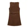 Comércio Exterior Transfronteiriço Roupas Europeias e Americanas para Mulheres Za Aliexpress Venda Quente Primavera Manga Caída Textura de Veludo Vestido Curto