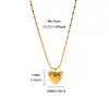 Moda Casual Japonesa e Coreana Versátil Corrente para Clavícula Coração de Pêssego Banhada a Ouro 18K Pingente em Forma de Coração Joias para Meninas Venda por Atacado