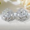 Longlongjin joias brincos de camélia estilo Chanel rosa prata s925 totalmente cravejados de diamantes brincos de luxo leve para socialite transmissão ao vivo