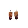 Brincos Pingente com Concha Quadrada de Agulha de Prata e Contas Vermelhas, Brincos Retro Elegantes Estilo Chinês Novo, Brincos de Luxo Leve de Alta Qualidade