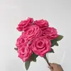 Flores Florecientes en Tonos Rojo Rosa, Flores Artificiales de Seda, Ramilletes de Mano, Decoraciones para Escenas de Boda, Arreglos Florales