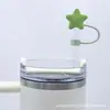 Forma de estrella compatible con tapa de pajilla para vaso Stanley 10 mm tapa de pajilla de vidrio tapa de silicona tapón a prueba de fugas funda para pajilla