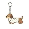 Lindo Llavero de Perro Salchicha Colgante Plano de Acrílico para Bolsa Estilo Pareja Adorno para Coche Arte de Línea Perro Pequeño