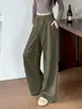 Estilo Mismo de Xiaohongshu Pantalones Deportivos de Tejido de Aire con Cintura Ancha para Mujer, Nuevos Pantalones Rectos de Pierna Ancha de Cintura Alta para Primavera y Otoño, Pantalones Casuales de Pierna Ancha
