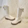 Botas Acima do Joelho para Meninas 2026 Novo Estilo Botas Longas Infantis Botas de Princesa Botas de Cano Alto Simples para Meninas Botas de Couro Pretas da Moda