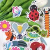 Adesivos à prova d'água de insetos e flores, caracol infantil, joaninha, abelha adesivos, copo d'água infantil, adesivos decorativos DIY para planner