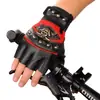 Guantes Deportivos de Medio Dedo para Montar Hombres PU Transpirables Antideslizantes Bicicleta de Montaña Pesca Motocicleta Cuero Dedo al Descubierto Estudiantes