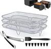 Accesorios para freidora de aire de doble olla DZ201, horno, red para hornear de 3 capas, red apilable instantánea