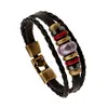 Pulsera de cuero genuino estilo punk gótico rock europeo y americano, joyería de moda, oferta especial de cuero de vaca, directa de fábrica