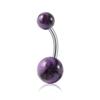 Piercing para ombligo de bola acrílica multicolor transfronterizo, anillo para ombligo de chocolate sedoso, calibre 14g, barra de acero inoxidable para perforación, hebilla para ombligo