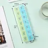 Pastillero Semanal de 2 Filas y 14 Compartimentos con Código de Colores Transfronterizo, Organizador de Pastillas Portátil para Viajes, Recordatorio de Medicación Mañana, Mediodía y Noche