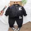 Meninos outono e inverno duas peças estilo estrangeiro coreano bebê inverno luz algodão acolchoado roupas terno bebê roupas uma geração de cabelo