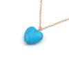 Desejo Novo Amor Coração Colar Turquesa Colar Personalidade All-match Moda Coração Colar