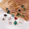 Cobre Puro Nuevo Estilo Bordeado Vidrio Doble Cara Doble Colgante Accesorios Forma de Abanico DIY Hecho a Mano Collar Pendiente Materiales Venta al por Mayor