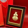Colgante redondo bañado en oro juego de caja de regalo múltiples patrones disponibles recuerdo para festivales y viajes con coche regalo para actividades llavero colgante