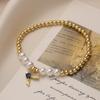 Aogu Pulseira de Corda Elástica com Contas de Pérola Mais Vendida Transfronteiriça para Mulheres Ins Nicho High-End Versátil Pulseira de Pássaro