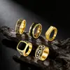 Tendencia Transfronteriza de Moda de Amazon Anillo de Acero Inoxidable Estilo Street Retro Set Anillo Joyería Personalizada para Hombres Anillo de Boda