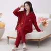 Pijama Animal del Año Rojo Grande para Mujer Primavera y Otoño 2025 Nuevo Algodón Puro Manga Larga Lujo Festivo Gama Alta Ropa de Casa