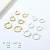Pendientes de Color Oro 18K Chapados en Cobre de Venta Caliente Transfronterizos con Anillo de Oreja de Circonita Pendientes Exquisitos de Moda Minimalistas Versátiles