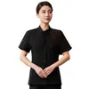 Lenço de Seda Estilo Garçom de Restaurante Roupa de Trabalho Verão Manga Curta Novo Estilo Chinês Restaurante Hotel Casa de Chá Hotel Terno para Mulheres