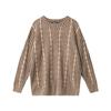 Heyhenry Marca de Moda Europea y Americana 2025 Otoño e Invierno Nuevo Tejido de Punto de Cuello Redondo Suéter para Mujer Tejido de Punto para Pareja