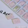 Arte de Unhas Alta Definição Glitter Triturado Rachado Flor de Gelo Joia de Diamante Rosa Claro Ovo de Pombo Quadrado Gordo Flor de Gelo Triturada Joia de Diamante para Unhas