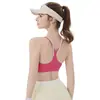 Sujetador de Yoga con Correas Dobles de Hombro de Color Contrastante para Mujer con Almohadillas en el Pecho, Chaleco Deportivo Ligero y Transpirable, Sujetador Deportivo con Espalda Hermosa