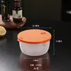 Caixa de Almoço Espessa para Micro-ondas Plástico Redondo Crisper Congelado Geladeira Tigela de Conservação de Frescor Caixa de Aquecimento para Micro-ondas