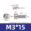 Aço inoxidável 304 DIN912 Cabeça de copo arruela de mola hexagonal parafuso de máquina de combinação dupla cabeça cilíndrica recartilhada M3M8