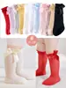 11 Colores para Elegir, Recomendados para Primavera y Verano, Calcetines de Malla para Bebé con Lazo Grande, Calcetines Hasta la Rodilla Estilo Lolita de Princesa de Media Pantorrilla