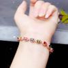 Celebridad en línea en vivo venta caliente nueva simulación color caramelo pulsera de turmalina colorida para mujer chapada en oro rosa joyería al por mayor