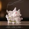 Ornamento Porta-Incensário de Cerâmica Raposa de Nove Caudas, Novo Queimador de Incenso Raposa Fofo Estilo Chinês, Decoração para Mesa de Chá em Casa, Ornamento Fofo que Atrai Riqueza