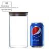 Pote de Vidro Hermético Pote de Vidro Doméstico para Cozinha Garrafa de Armazenamento de Grãos à Prova de Umidade Transparente Reto com Tampa de Bambu Pote de Armazenamento