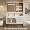 Lavabo pastoral simple estilo francés y combinación de mueble de baño, mueble de lavabo de baño integrado