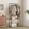 Perchero para dormitorio, perchero de pie con ruedas, tendedero para balcón interior, estante engrosado, barra para secar ropa