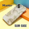 Capa de celular fina e leve com padrão de mármore de luxo leve para iPhone 16, iPhone 17, capa de celular de casca dura com película, disponível para dropshipping