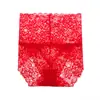 Explotaciones de comercio exterior ropa interior de encaje de cintura alta para mujer transparente hueca sexy de encaje bragas de cadera transpirables