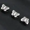 Panjia DIY abalorios de agujero grande fabricante mayorista pulsera de cuentas negras mariposa accesorios de acero inoxidable