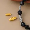 Cuentas espaciadoras largas personalizadas martilladas de plata de ley s925, accesorios para enhebrar DIY para pulseras y joyería de plata