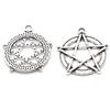 Accesorios de joyería de aleación 2.6 gramos de plata antigua 26*30MM colgante hueco de estrella de cinco puntas fabricantes mayoreo