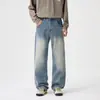 Jeans Casuales Versátiles Duraderos de Pierna Recta Lavados Vintage Sueltos de Pierna Ancha Estilo Americano para Hombre Primavera/Otoño 2026
