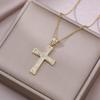 Colar feminino Europeu e Americano transfronteiriço personalidade criativa cor cruz colar temperamento moda cor zircão clavícula cadeia