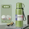 Taza Isotérmica de Doble Tapa de Gran Capacidad para Exteriores Hombres y Mujeres Hervidor con Separación de Té y Agua Acero Inoxidable Taza de Agua Portátil Acero Inoxidable 316