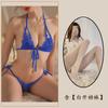 Noche Dorada Lencería Sexy Bikini Sexy de Tres Puntos Entrepierna Abierta Tentación talla grande qqny Pasión Encaje Pijama