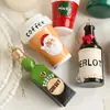 Adornos de Plástico Coloridos para Botellas de Bebida, Café y Vino, Decoraciones de Papá Noel y Árbol de Navidad, Suministros de Decoración para Crear Ambiente