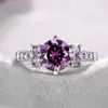 Aliexpress Wish Joias Europeias e Americanas Anel de Joias Criativas com Zircônia Roxa Fabricante Presentes para Mulheres Venda por Atacado