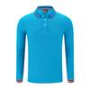 Camisa Polo de Algodão Pérola Duplo Manga Longa Primavera e Outono Roupas de Trabalho Estampa em Grupo Gola Lapela Fábrica de Roupas Camisa de Cultura Empresarial